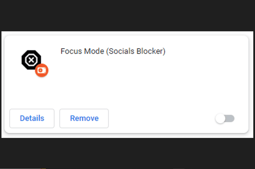 Focus Mode / Socials Blocker Extension screenshot 1